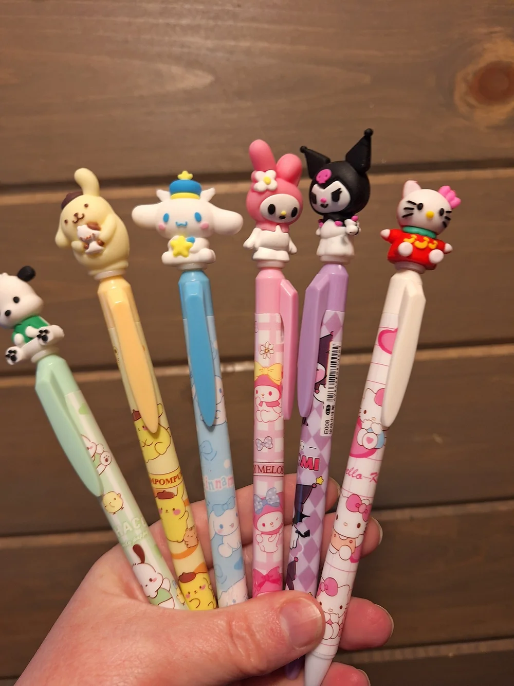 Hello Kitty Pastel Character Gel Pens - Pink, Purple, Blue, Yellow, Green, White